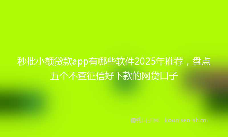 秒批小额贷款app有哪些软件2025年推荐，盘点五个不查征信好下款的网贷口子