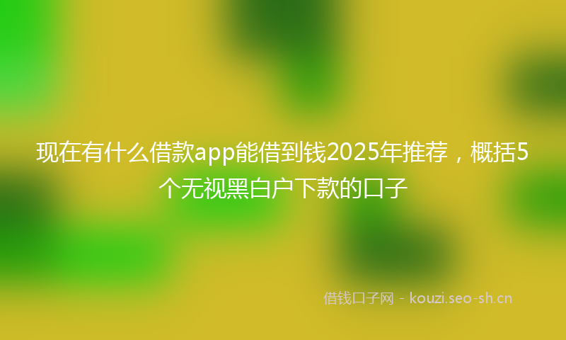 现在有什么借款app能借到钱2025年推荐，概括5个无视黑白户下款的口子