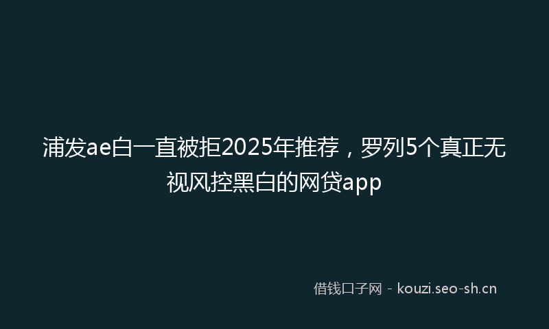浦发ae白一直被拒2025年推荐，罗列5个真正无视风控黑白的网贷app