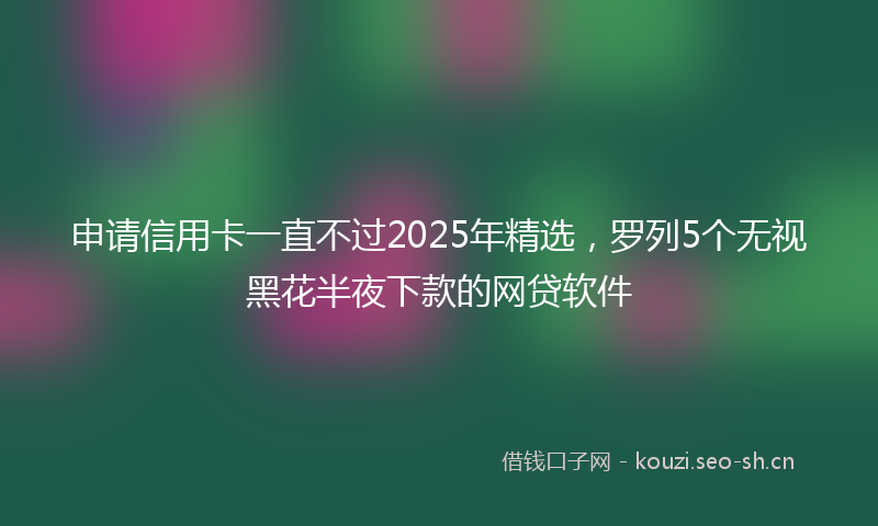 申请信用卡一直不过2025年精选,罗列5个无视黑花半夜下款的网贷软件