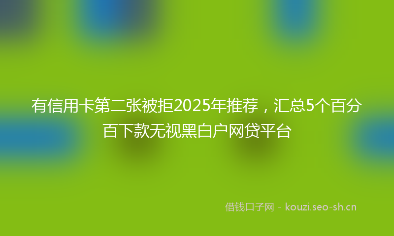 有信用卡第二张被拒2025年推荐，汇总5个百分百下款无视黑白户网贷平台
