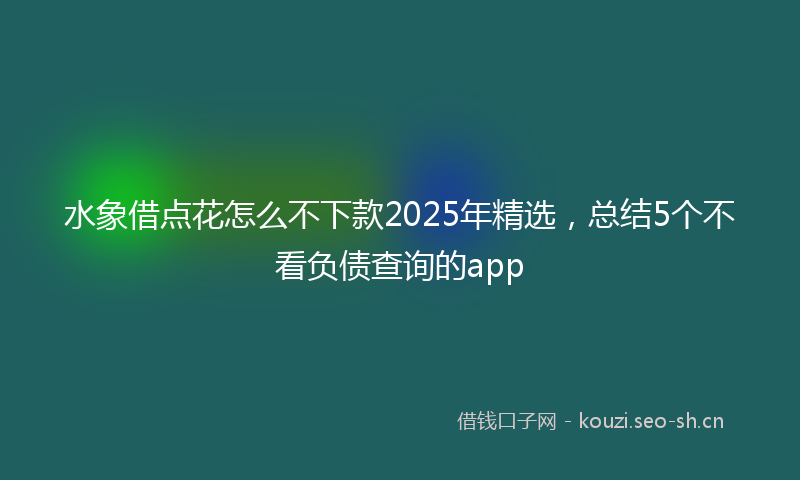 水象借点花怎么不下款2025年精选，总结5个不看负债查询的app