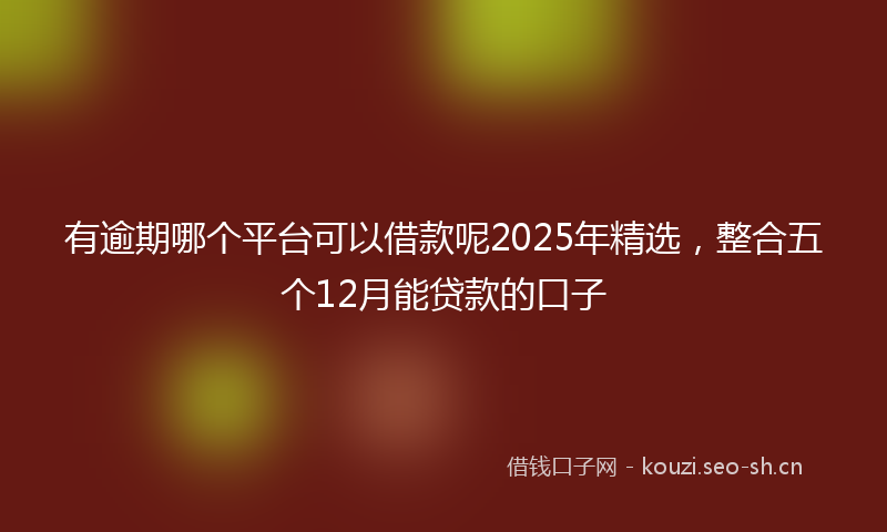 有逾期哪个平台可以借款呢2025年精选，整合五个12月能贷款的口子