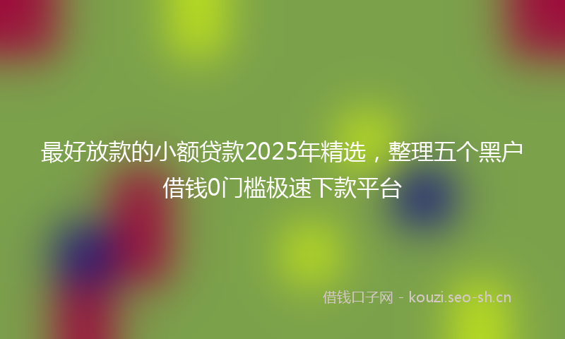 最好放款的小额贷款2025年精选，整理五个黑户借钱0门槛极速下款平台