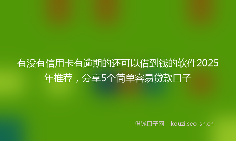 有没有信用卡有逾期的还可以借到钱的软件2025年推荐，分享5个简单容易贷款口子