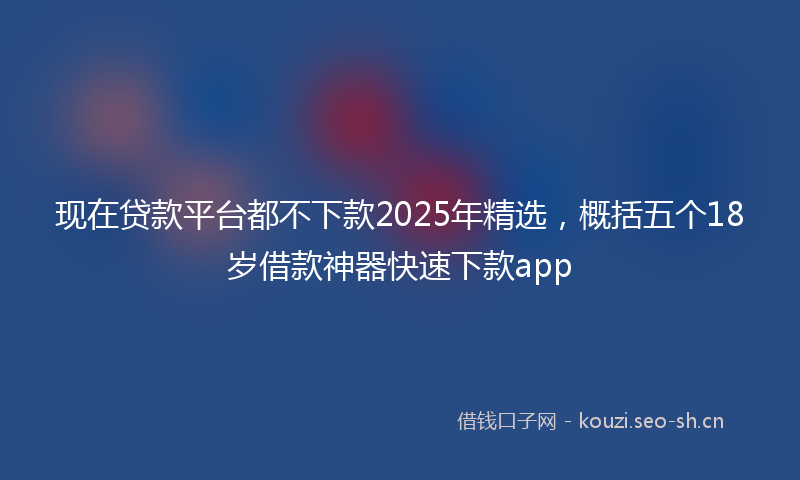 现在贷款平台都不下款2025年精选，概括五个18岁借款神器快速下款app