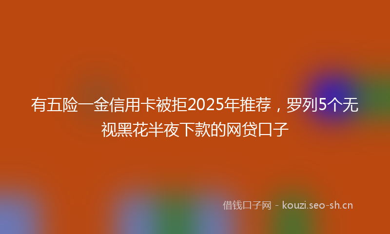 有五险一金信用卡被拒2025年推荐,罗列5个无视黑花半夜下款的网贷口子