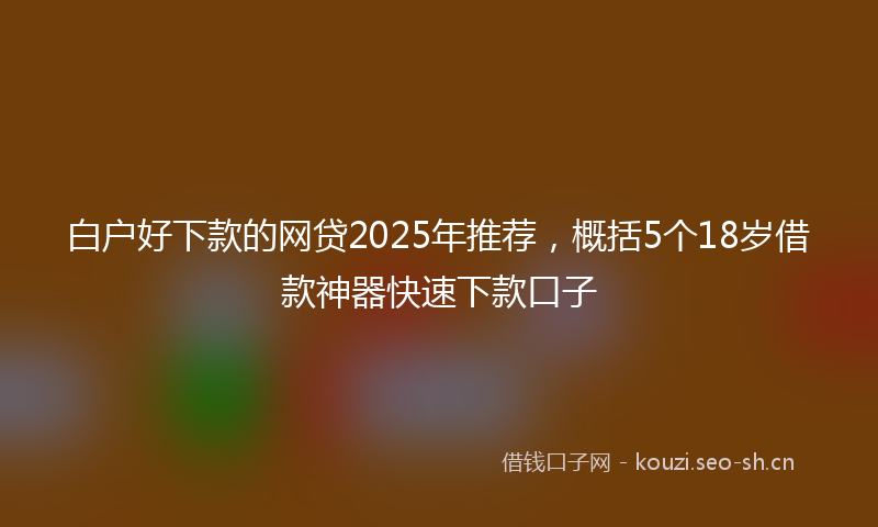 白户好下款的网贷2025年推荐，概括5个18岁借款神器快速下款口子