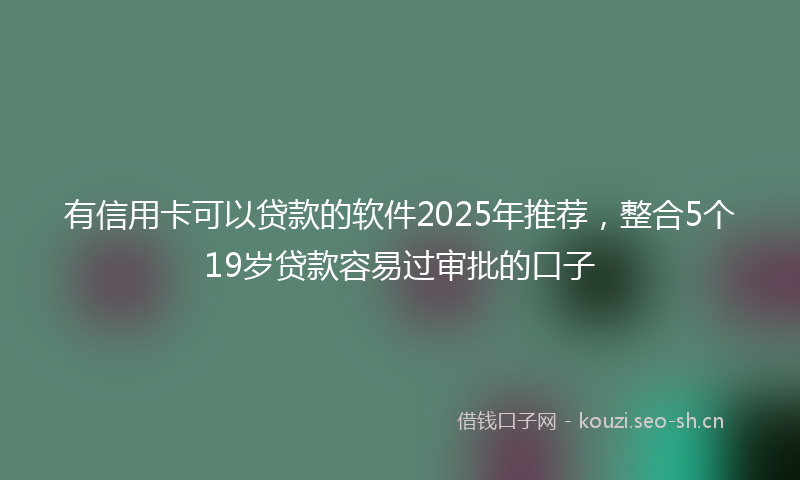 有信用卡可以贷款的软件2025年推荐，整合5个19岁贷款容易过审批的口子