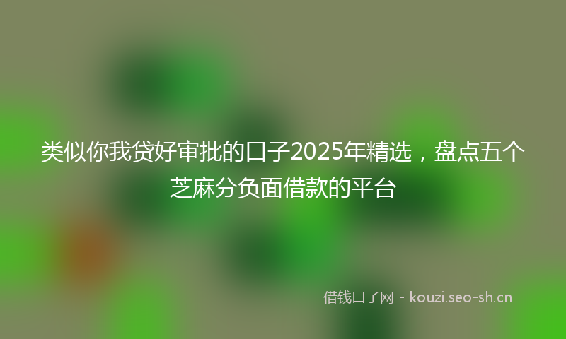 类似你我贷好审批的口子2025年精选，盘点五个芝麻分负面借款的平台