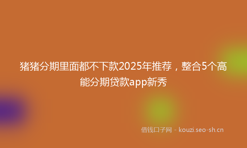 猪猪分期里面都不下款2025年推荐，整合5个高能分期贷款app新秀