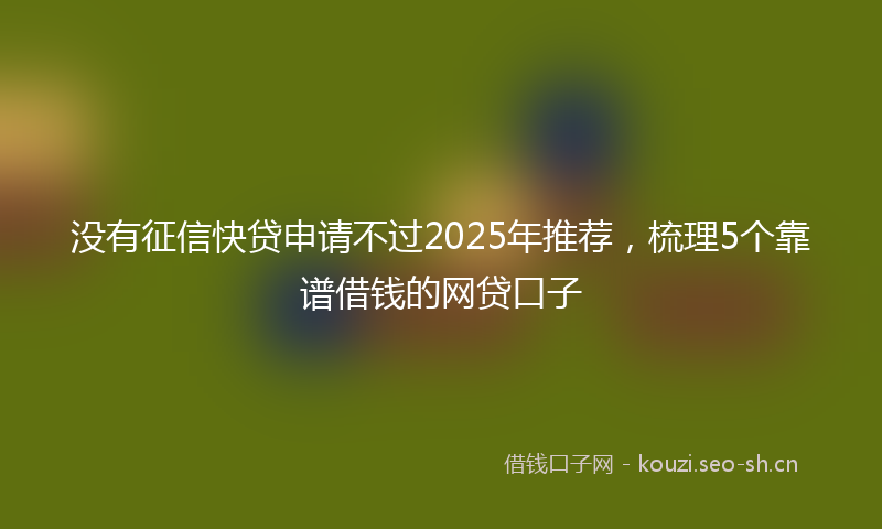 没有征信快贷申请不过2025年推荐，梳理5个靠谱借钱的网贷口子