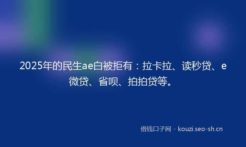 2025年的民生ae白被拒有：拉卡拉、读秒贷、e微贷、省呗、拍拍贷等。