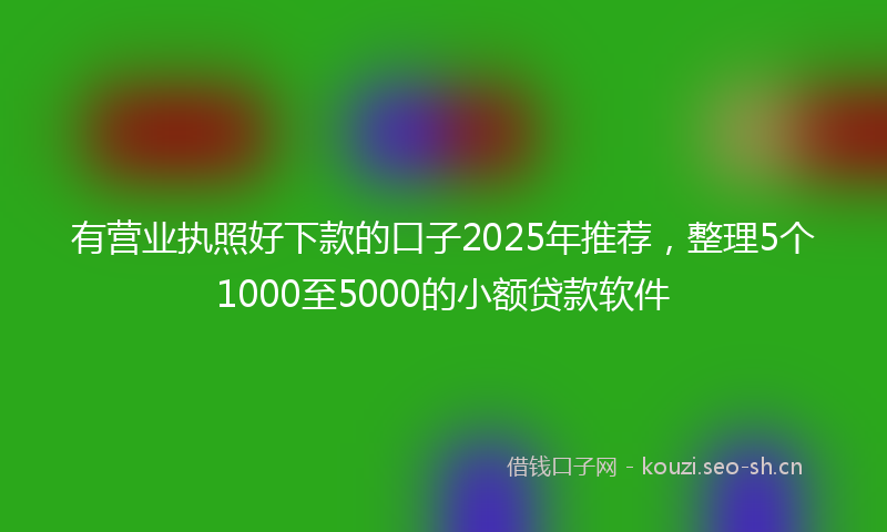 有营业执照好下款的口子2025年推荐，整理5个1000至5000的小额贷款软件