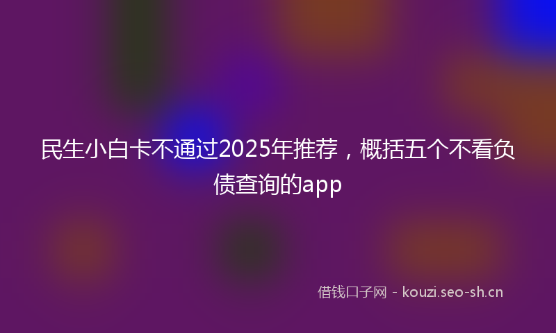 民生小白卡不通过2025年推荐，概括五个不看负债查询的app
