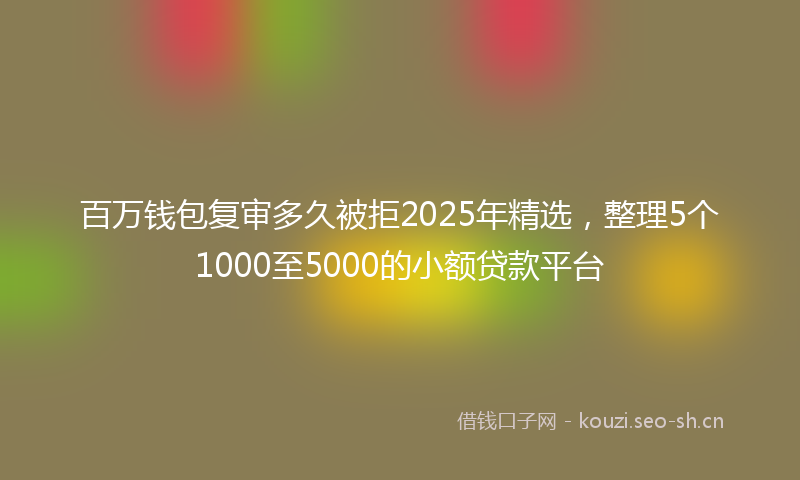 百万钱包复审多久被拒2025年精选，整理5个1000至5000的小额贷款平台