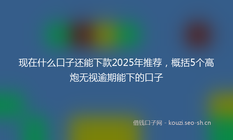 现在什么口子还能下款2025年推荐，概括5个高炮无视逾期能下的口子