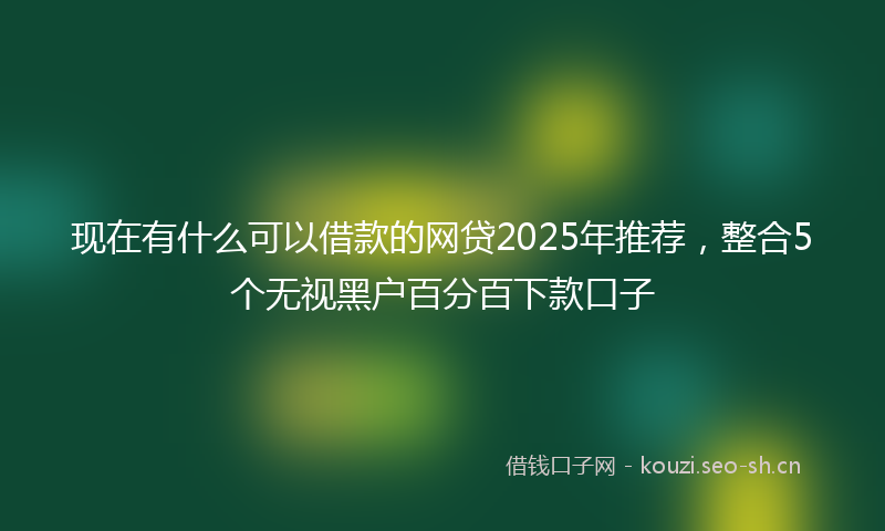 现在有什么可以借款的网贷2025年推荐，整合5个无视黑户百分百下款口子
