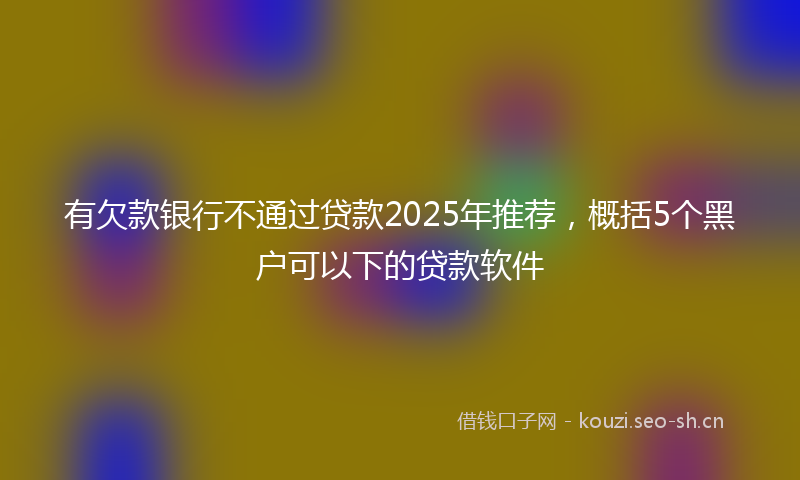 有欠款银行不通过贷款2025年推荐,概括5个黑户可以下的贷款软件