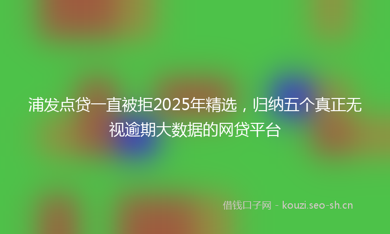 浦发点贷一直被拒2025年精选，归纳五个真正无视逾期大数据的网贷平台
