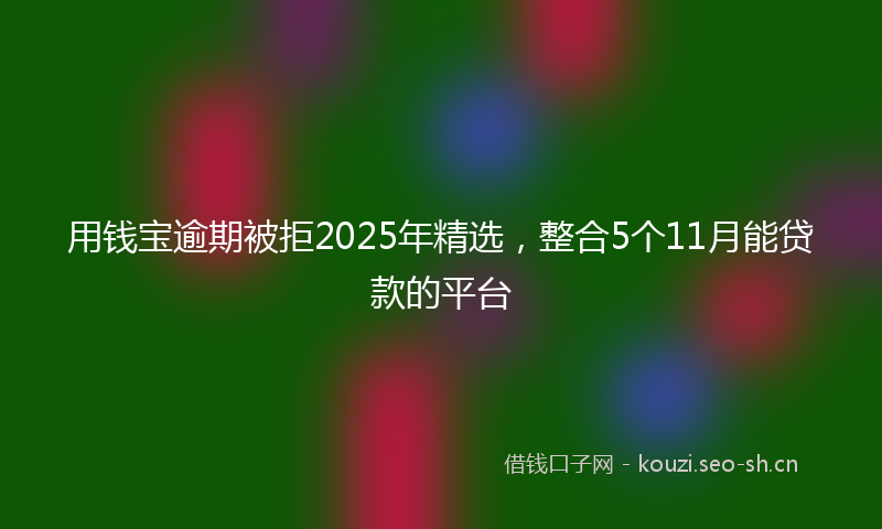 用钱宝逾期被拒2025年精选，整合5个11月能贷款的平台