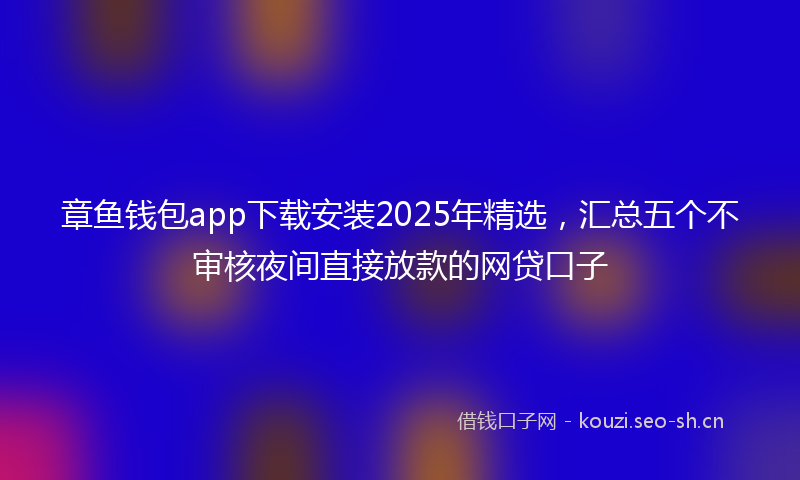 章鱼钱包app下载安装2025年精选，汇总五个不审核夜间直接放款的网贷口子
