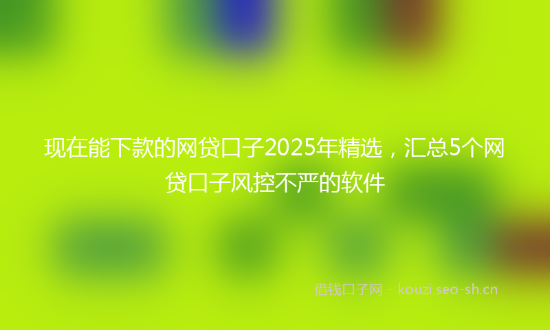 现在能下款的网贷口子2025年精选，汇总5个网贷口子风控不严的软件