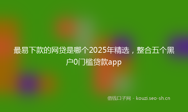 最易下款的网贷是哪个2025年精选，整合五个黑户0门槛贷款app