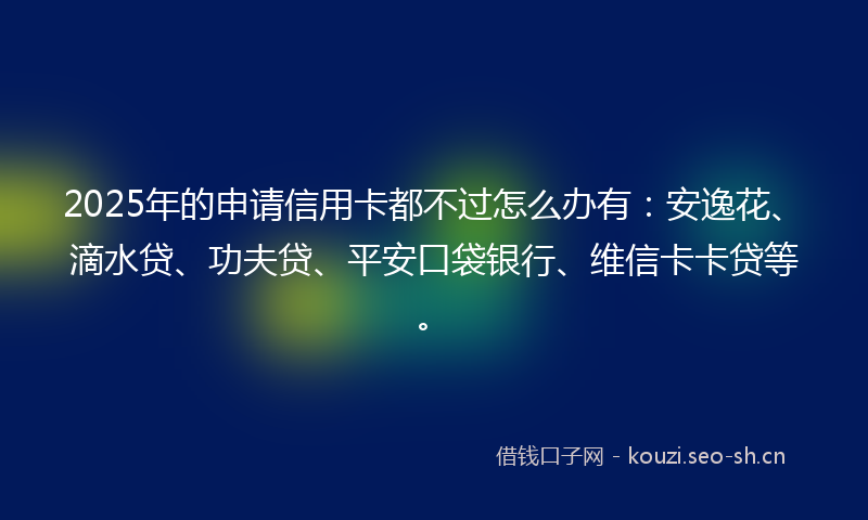 2025年的申请信用卡都不过怎么办有：安逸花、滴水贷、功夫贷、平安口袋银行、维信卡卡贷等。