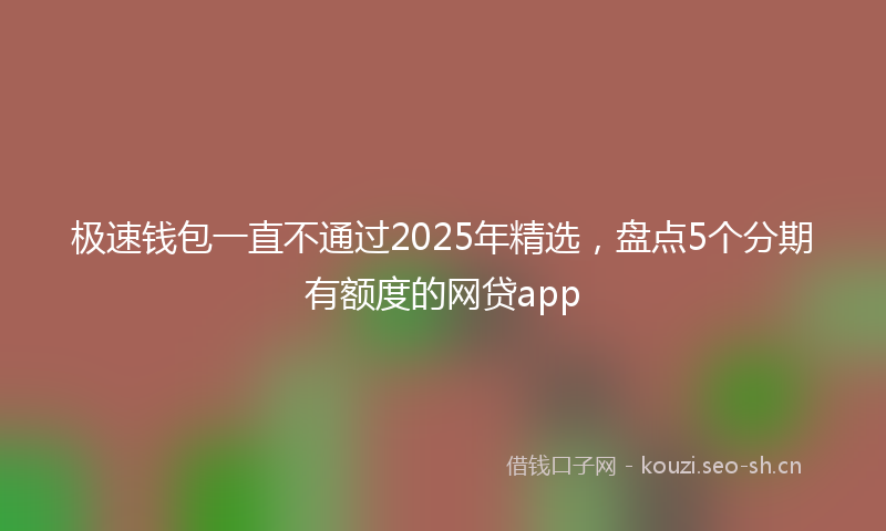 极速钱包一直不通过2025年精选，盘点5个分期有额度的网贷app