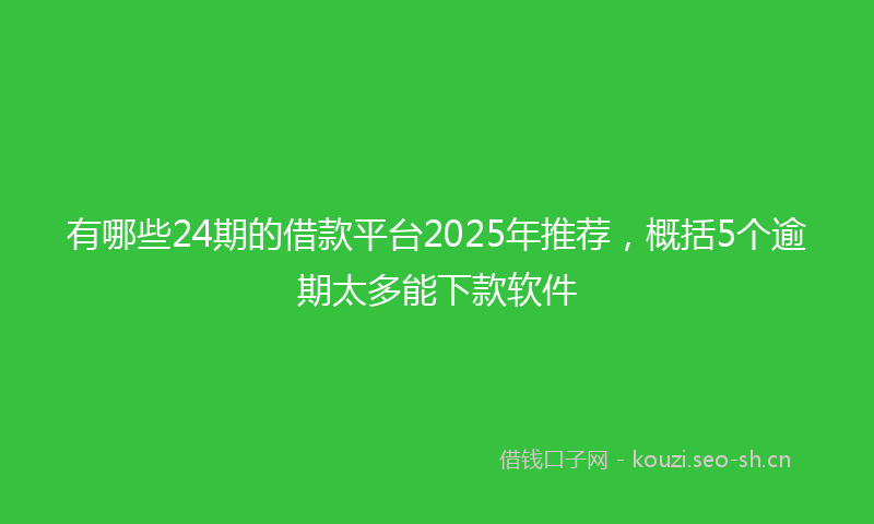 有哪些24期的借款平台2025年推荐，概括5个逾期太多能下款软件
