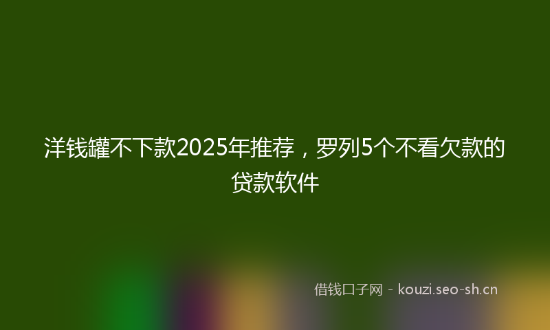 洋钱罐不下款2025年推荐，罗列5个不看欠款的贷款软件