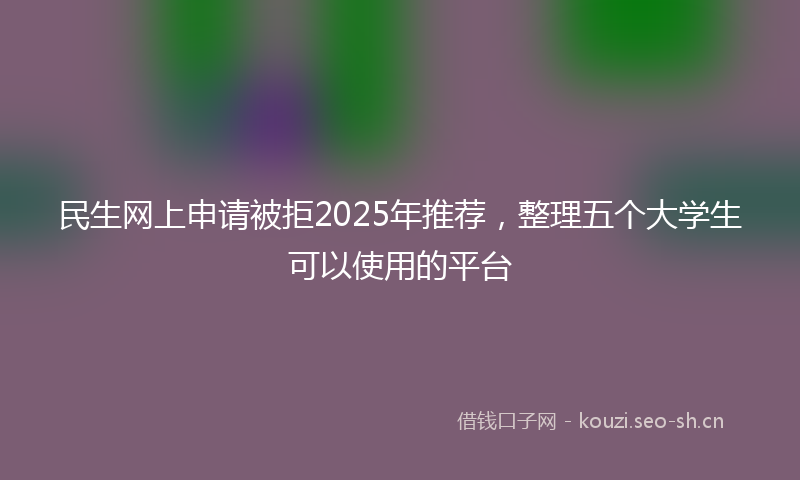 民生网上申请被拒2025年推荐，整理五个大学生可以使用的平台