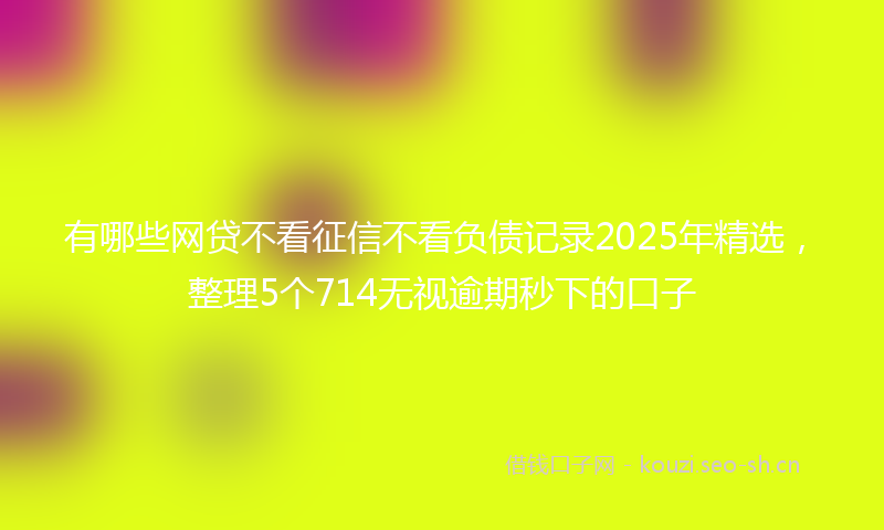 有哪些网贷不看征信不看负债记录2025年精选，整理5个714无视逾期秒下的口子