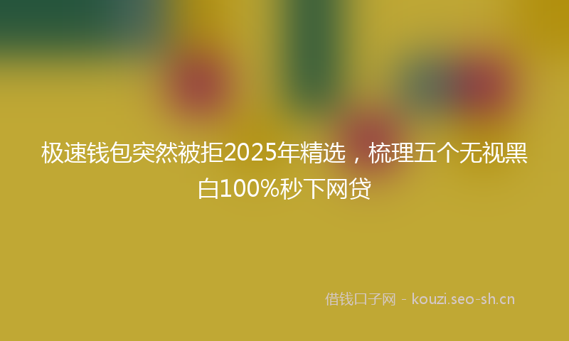 极速钱包突然被拒2025年精选，梳理五个无视黑白100%秒下网贷