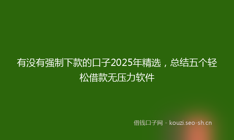 有没有强制下款的口子2025年精选，总结五个轻松借款无压力软件