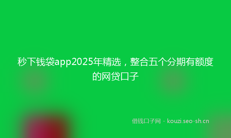 秒下钱袋app2025年精选，整合五个分期有额度的网贷口子