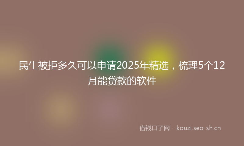 民生被拒多久可以申请2025年精选，梳理5个12月能贷款的软件