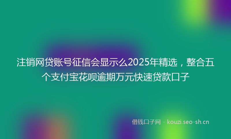 注销网贷账号征信会显示么2025年精选，整合五个支付宝花呗逾期万元快速贷款口子