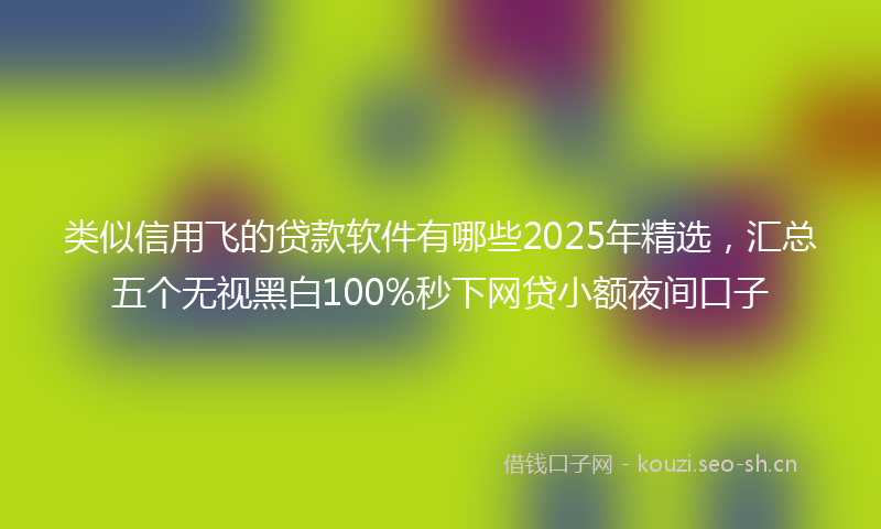 类似信用飞的贷款软件有哪些2025年精选，汇总五个无视黑白100%秒下网贷小额夜间口子