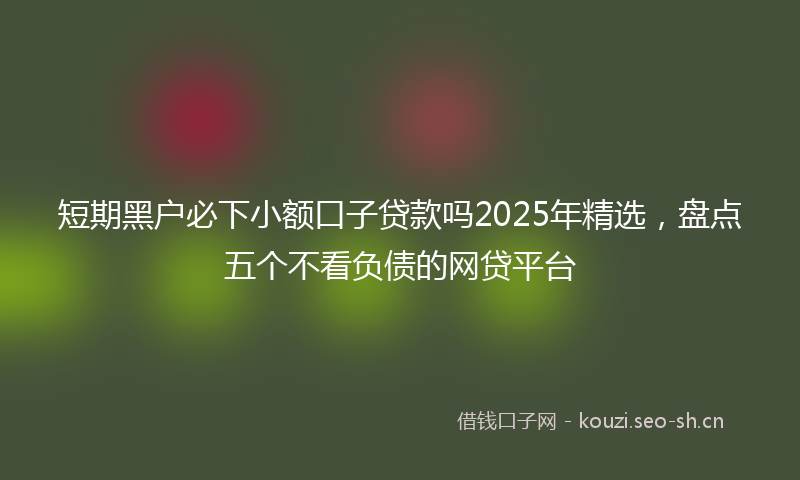 短期黑户必下小额口子贷款吗2025年精选，盘点五个不看负债的网贷平台