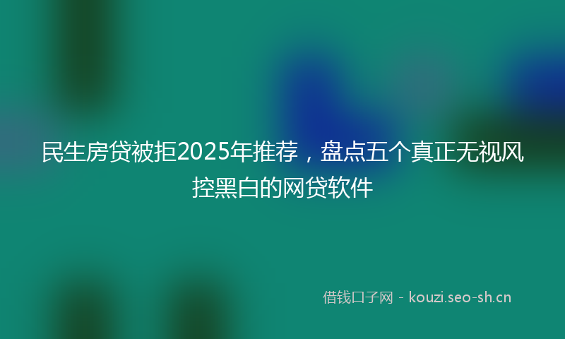 民生房贷被拒2025年推荐，盘点五个真正无视风控黑白的网贷软件