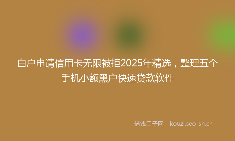 白户申请信用卡无限被拒2025年精选，整理五个手机小额黑户快速贷款软件