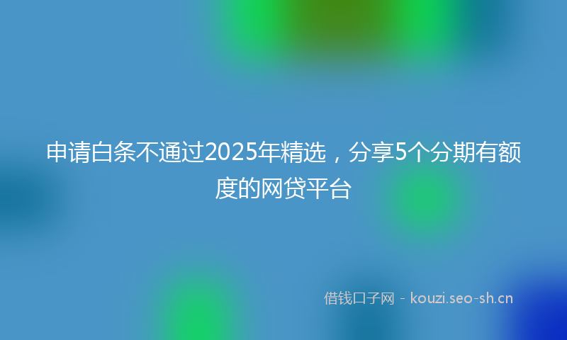 申请白条不通过2025年精选，分享5个分期有额度的网贷平台