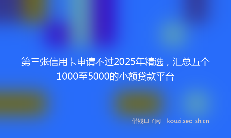 第三张信用卡申请不过2025年精选，汇总五个1000至5000的小额贷款平台