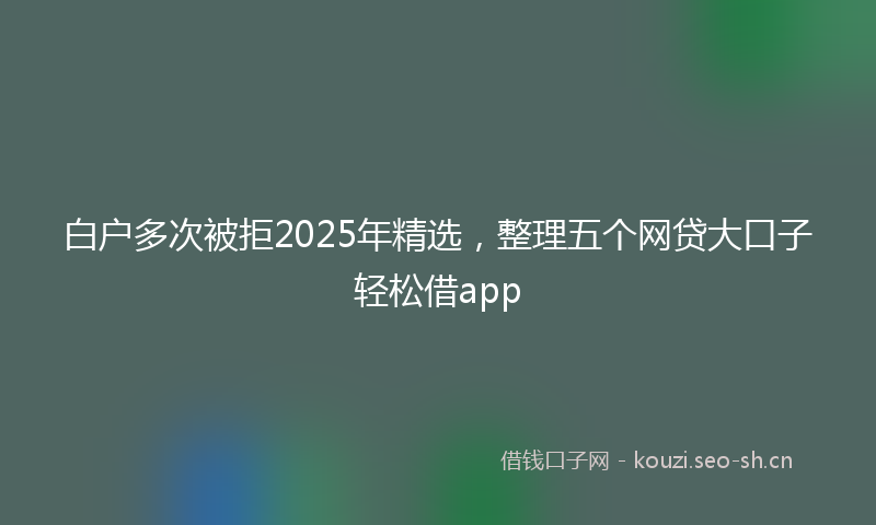 白户多次被拒2025年精选,整理五个网贷大口子轻松借app