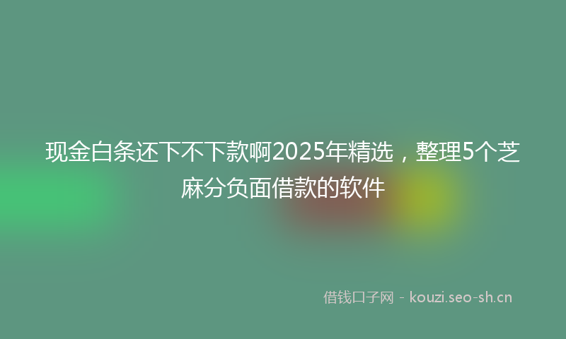 现金白条还下不下款啊2025年精选，整理5个芝麻分负面借款的软件