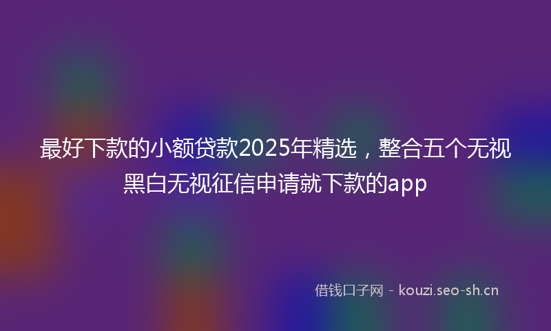 最好下款的小额贷款2025年精选，整合五个无视黑白无视征信申请就下款的app
