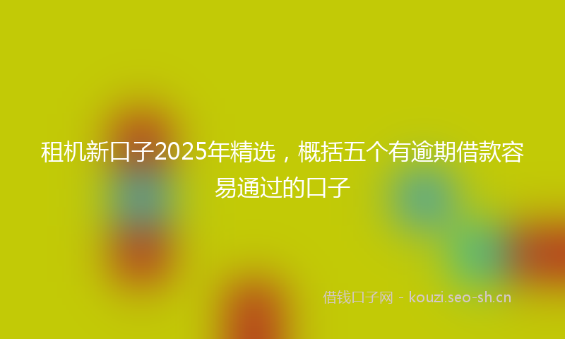 租机新口子2025年精选，概括五个有逾期借款容易通过的口子