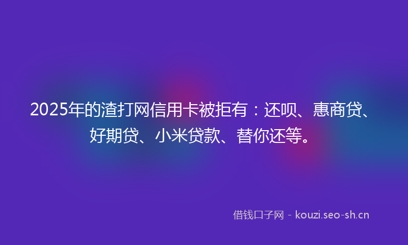 2025年的渣打网信用卡被拒有：还呗、惠商贷、好期贷、小米贷款、替你还等。